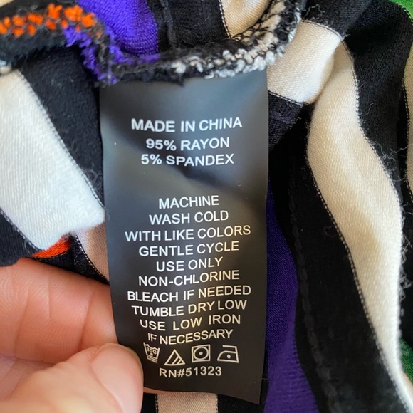 Vince Camuto Multicolor Striped Bandage Tiered Short Sleeve Casual Dress Small - Picture 6 of 7